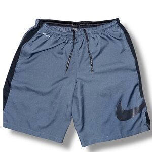 Nike Dri-FIT Men’s Athletic Shorts Gray Black Swoosh Size M Gym Running